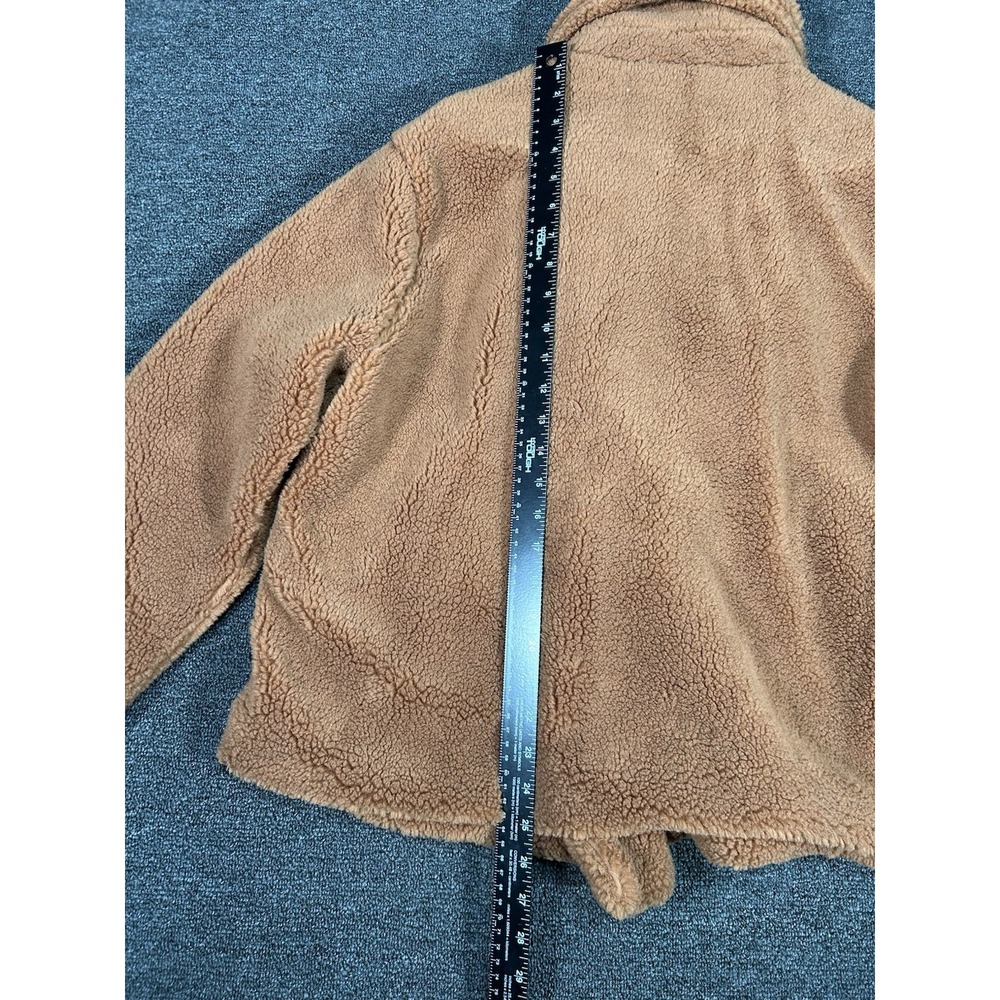 New Gap Jacket Women's Large Brown Teddy Sherpa Faux Fur Button Pockets $128 - Picture 7 of 8